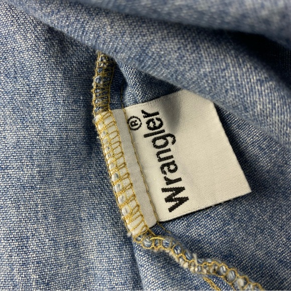 Vintage Wrangler Western Snap Button Denim Polo Shirt Men’s Sz M. Made In Canada - Picture 5 of 12